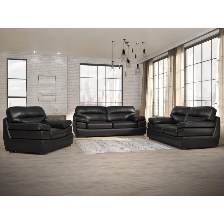 Wayfair leather living on sale room sets